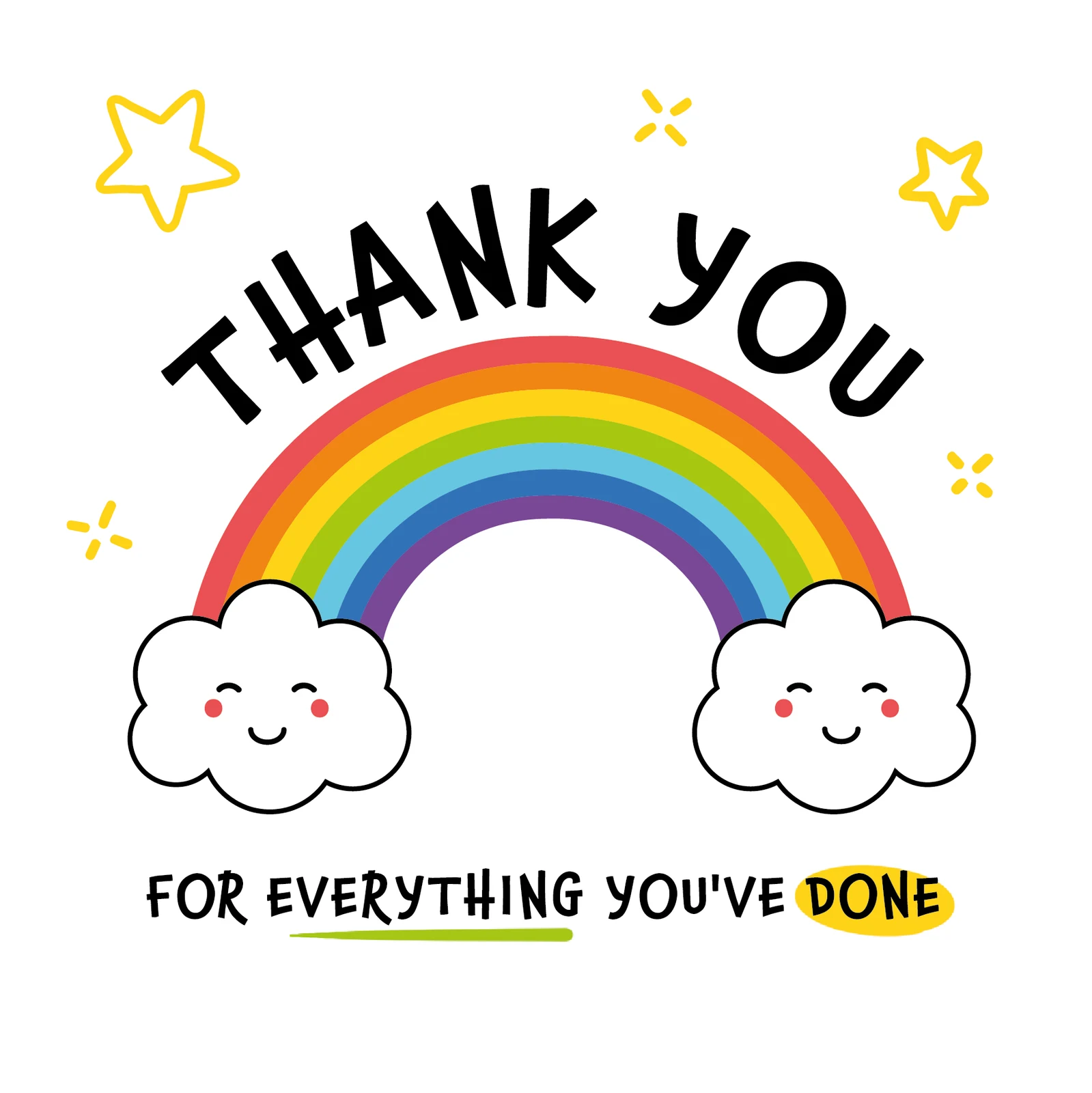 Thank You Card with Rainbow Design