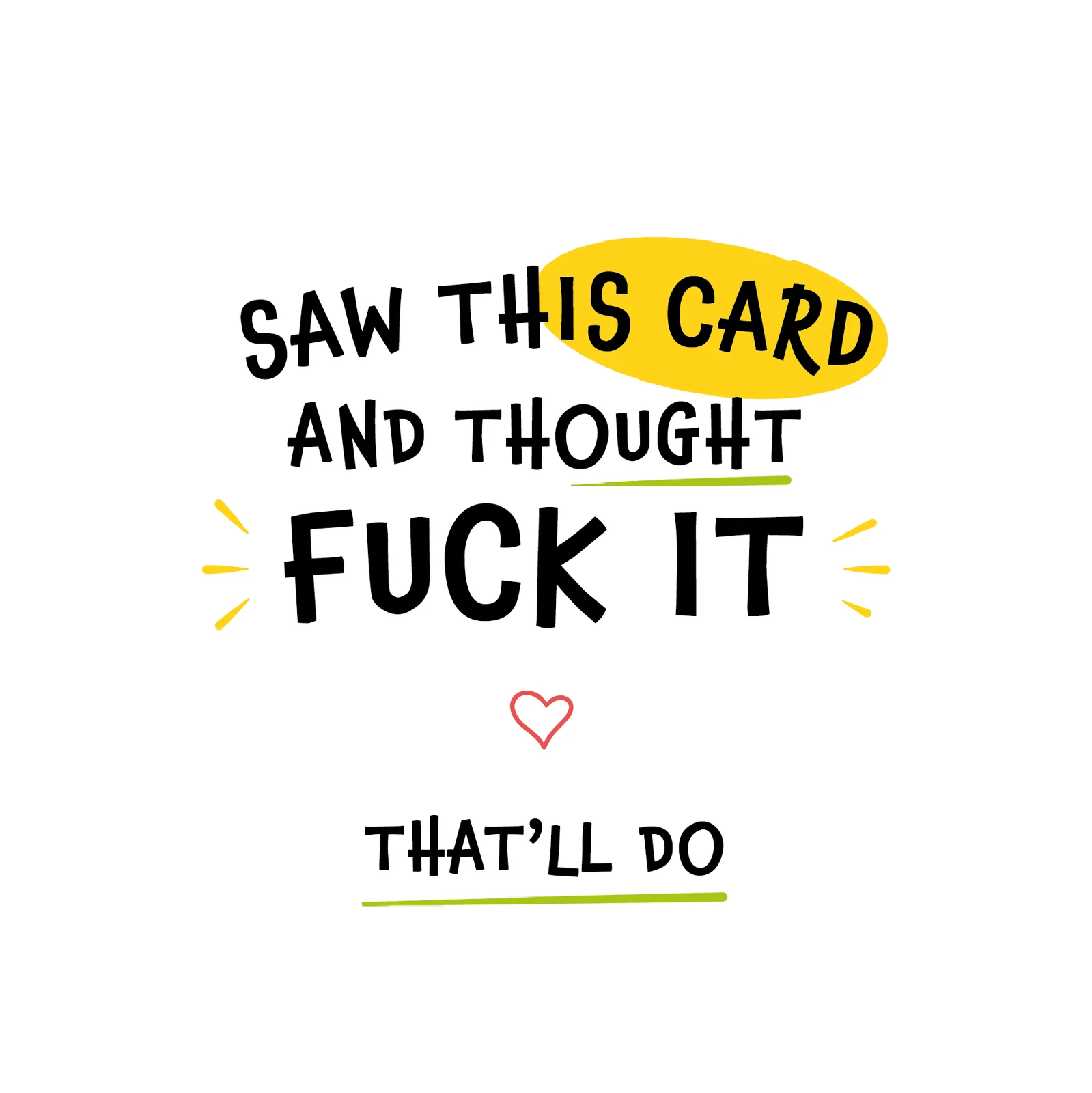 Minimal Effort Sweary Card